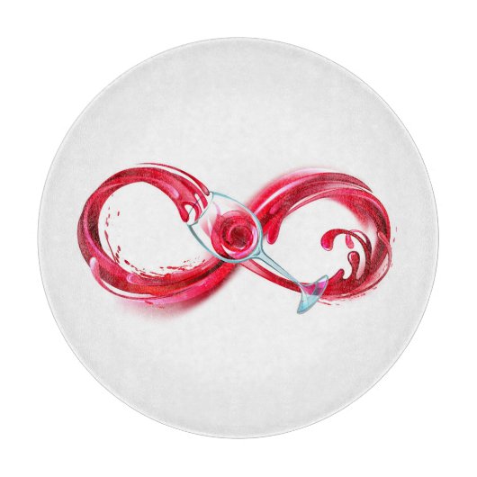 Oneindig met rode wijn snijplank (Voorkant)