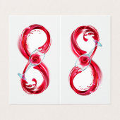 Oneindig met rode wijn visitekaartje (Buitenkant ongevouwen)