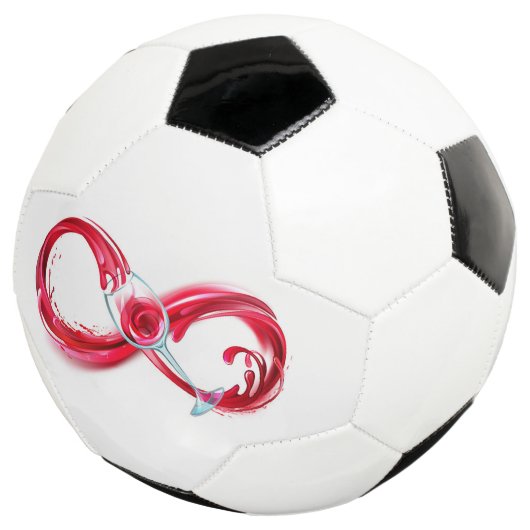 Oneindig met rode wijn voetbal (Drie kwart)