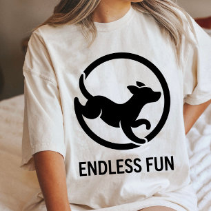 Oneindig Plezier Rennende Hond Silhouet Logo Tri-Blend Shirt