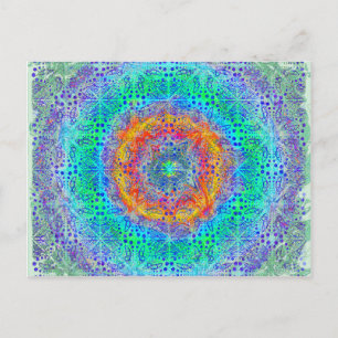 oneindig psychedelisch design met zonnestraal briefkaart