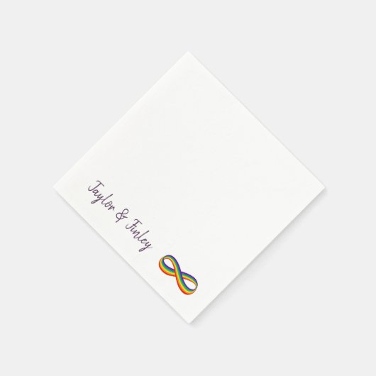 Oneindig Regenboog Liefdessymbool Aangepaste Gay P Servet (Hoek)