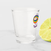 Oneindig Regenboog Liefdessymbool Aangepaste Gay P Shot Glas (Links)