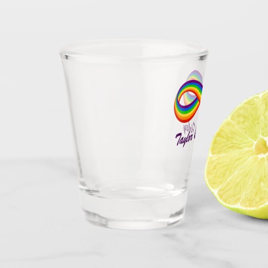 Oneindig Regenboog Liefdessymbool Aangepaste Gay P Shot Glas (Links)