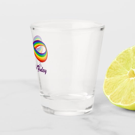 Oneindig Regenboog Liefdessymbool Aangepaste Gay P Shot Glas (Rechts)