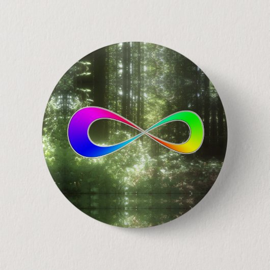 Oneindig regenboogbos ronde button 5,7 cm (Voorkant)