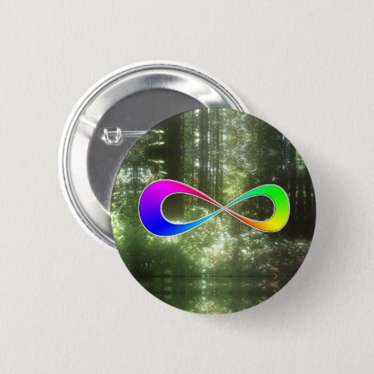 Oneindig regenboogbos ronde button 5,7 cm (Voorkant /achterkant)