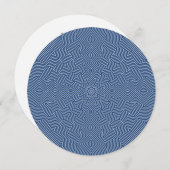 Oneindig Ronde Uitnodiging in Blauw en Wit (Voorkant / Achterkant)