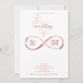 Oneindig roze goud romantische monogram kalligrafi kaart (Voorkant)