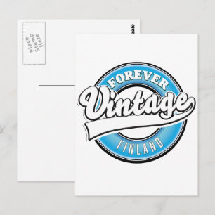 Oneindig vintage Finland logo Briefkaart