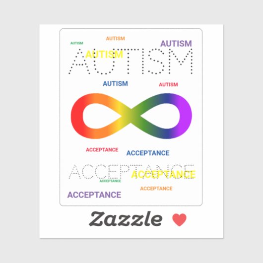 Oneindige acceptatie van autisme sticker (Vel)