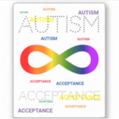 Oneindige acceptatie van autisme sticker (Voorkant)