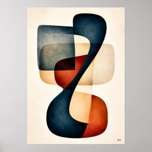 Oneindige Balans Japandi Biomorfe Abstracte Kunst Poster