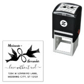 Oneindige Bruiloft Liefdesduif | Retouradres Aange Zelfinktende Stempel (In situ)
