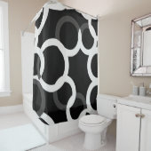 Oneindige Cirkel Zwart/Wit Douchegordijn (In situ)