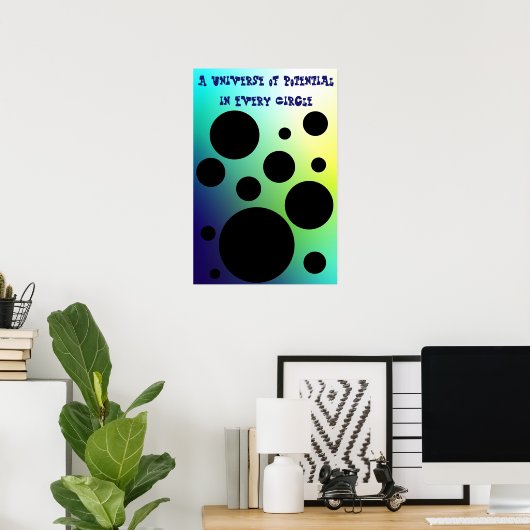 Oneindige Cirkels: een universum van potentieel Poster (Thuiskantoor)