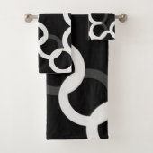 Oneindige Cirkels Zwart/Wit - Badhanddoek Set Bad Handdoek (Insitu)