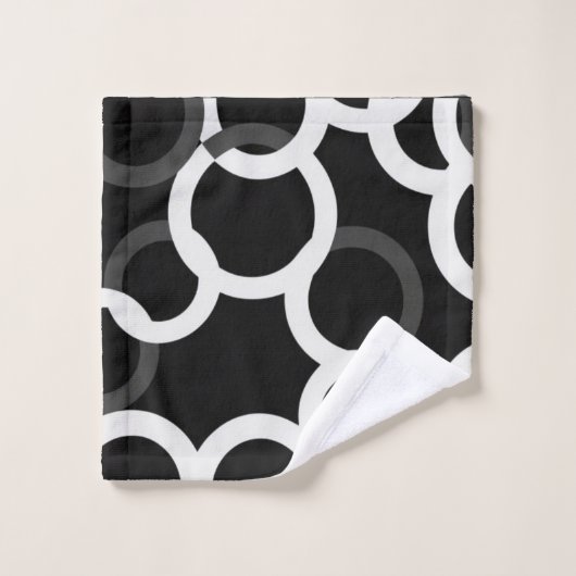 Oneindige Cirkels Zwart/Wit - Badhanddoek Set Bad Handdoek (Wasdoekje)