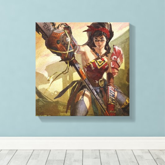 Oneindige Crisis Atomic Wonder Woman Illustratie Canvas Afdruk (Insitu (Houten vloer))