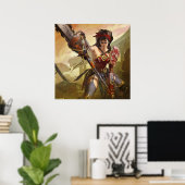 Oneindige Crisis Atomic Wonder Woman Illustratie Poster (Thuiskantoor)