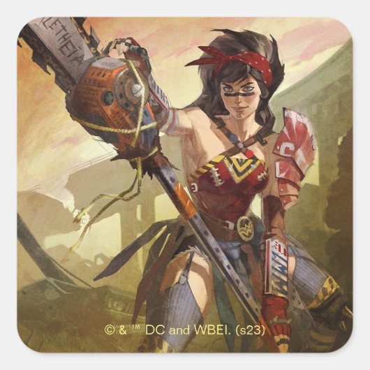 Oneindige Crisis Atomic Wonder Woman Illustratie Vierkante Sticker (Voorkant)