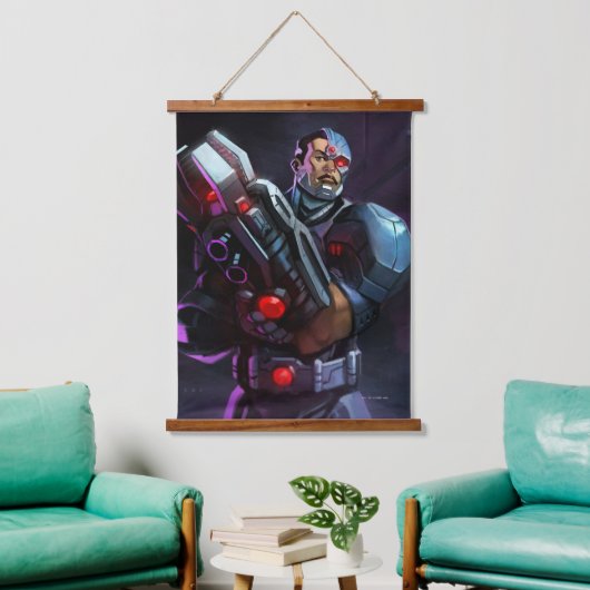 Oneindige Crisis Cyborg illustratie Hangend Wandkleed (Woonkamer)