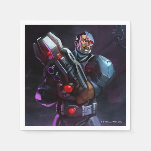 Oneindige Crisis Cyborg illustratie Servet (Voorkant)