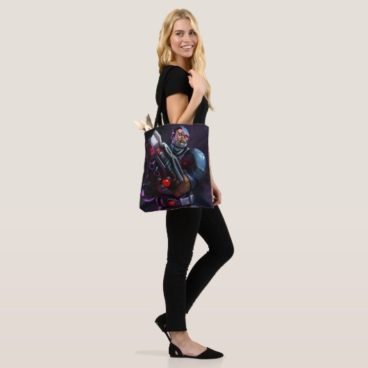 Oneindige Crisis Cyborg illustratie Tote Bag (Op model)
