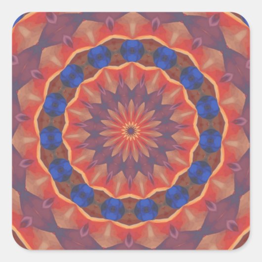 Oneindige Diversiteit Mandala Vierkante Sticker (Voorkant)