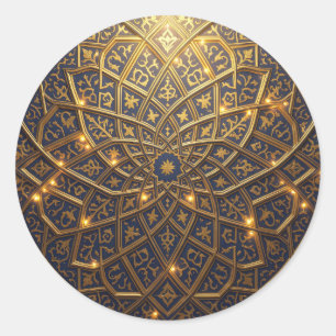 Oneindige Geometrie – Islamitisch Geometrisch Patr Ronde Sticker