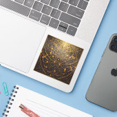 Oneindige Geometrie – Islamitisch Geometrisch Patr Sticker (Laptop met iPhone)