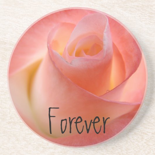 Oneindige geschenken Roze Roos Bloem onderzetters (Voorkant)