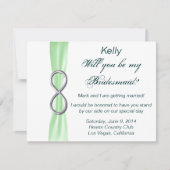 Oneindige groene trouw bruidsmeisje kaart (Voorkant)