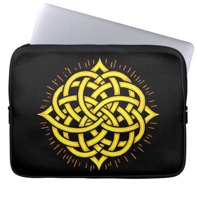 Oneindige Harmonie: Heilige Mandala Keltische symb Laptop Sleeve (Voorkant)