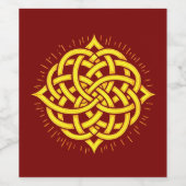 Oneindige Harmonie: Heilige Mandala Keltische symb Wijn Etiket (Enkel label)