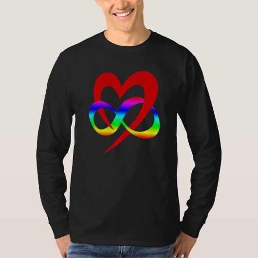 Oneindige hart Polyamorie Symbool LGBT CSD T-shirt (Voorkant)