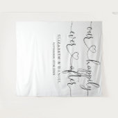 Oneindige Hart Script Huwelijksfoto Achtergrond Wandkleed (Voorkant (horizontaal))