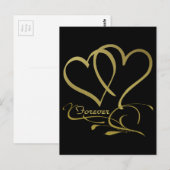 Oneindige harten Goud bewerkbare achtergrondkleure Briefkaart (Voorkant / Achterkant)