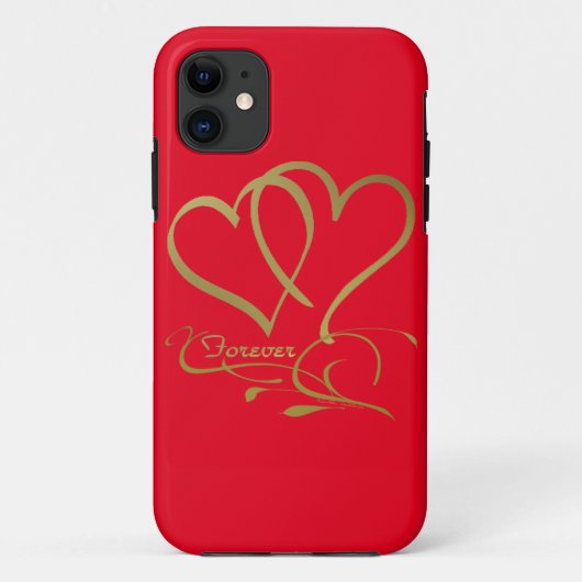 Oneindige harten Goud bewerkbare achtergrondkleure Case-Mate iPhone Case (Achterkant)