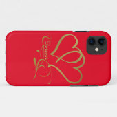 Oneindige harten Goud bewerkbare achtergrondkleure Case-Mate iPhone Case (Achterkant (horizontaal))
