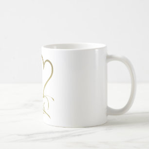 Oneindige harten Goud bewerkbare achtergrondkleure Koffiemok