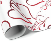 Oneindige Harten Rood op Wit Cadeaupapier (Rol Hoek)