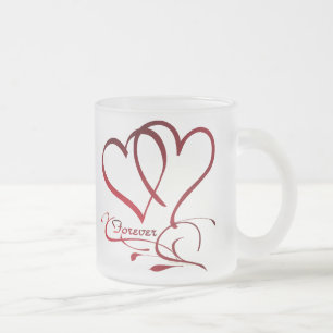 Oneindige Harten Rood op Wit Matglas Koffiemok