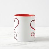 Oneindige Harten Rood op Wit Mok (Midden)