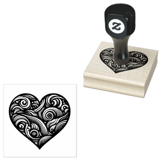 Oneindige HEart 2.5" x 2.5" rubberen stempel (Gestempeld)