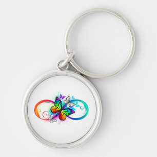 Oneindige helderheid met regenboogvlinder sleutelhanger