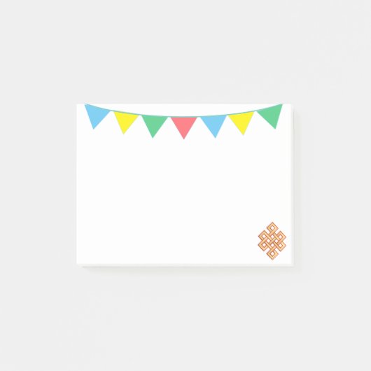 Oneindige knoop & meer gekleurde vlaggen post-it® notes (Voorkant)