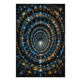 Oneindige Kosmische Micro Mozaïek Tunnel 3D Poster
