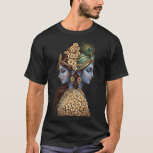 Oneindige Kosmos Radha Krishna Goddelijke Kunst Be T-shirt