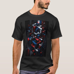 Oneindige Kubus Illusie Ultra 3D Geometrisch T-S T-shirt